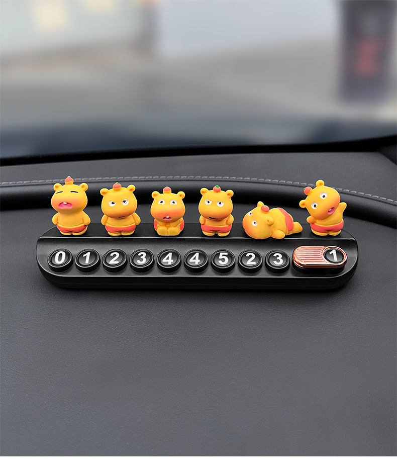 Capybara Lulu Car Temporary Parking Number Plate Moving Card Cute Phone Number Plate 2025 New Popular Female Ornaments
