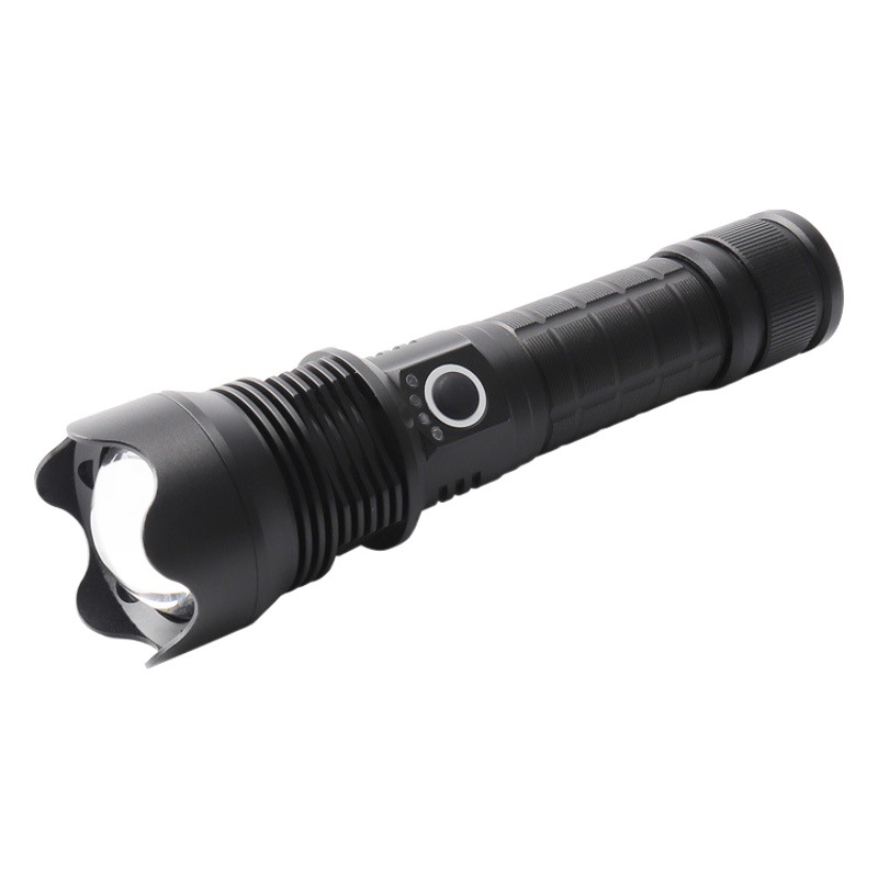Linterna de luz fuerte al aire libre autodefensa luz especial multifunción Tipo-C de carga resalte linterna de zoom telescópico de largo alcance