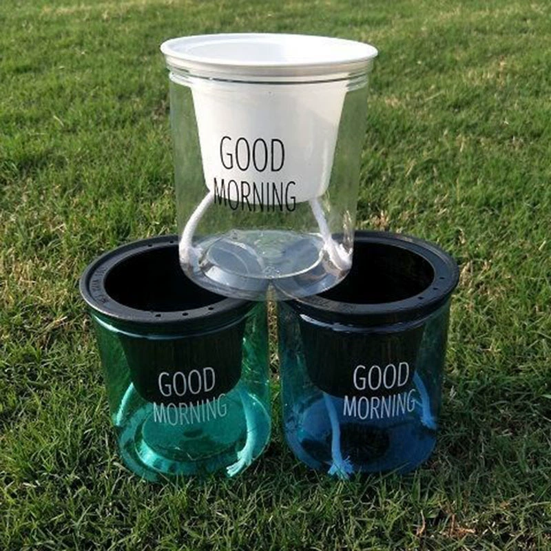 Настольное растение в горшке с автоматическим удержанием влаги, горшок для ленивых садоводов, утренний горшок, гидропоника, не требует полива, может выращивать зеленые растения и суккуленты, пластиковый, для использования в помещении.