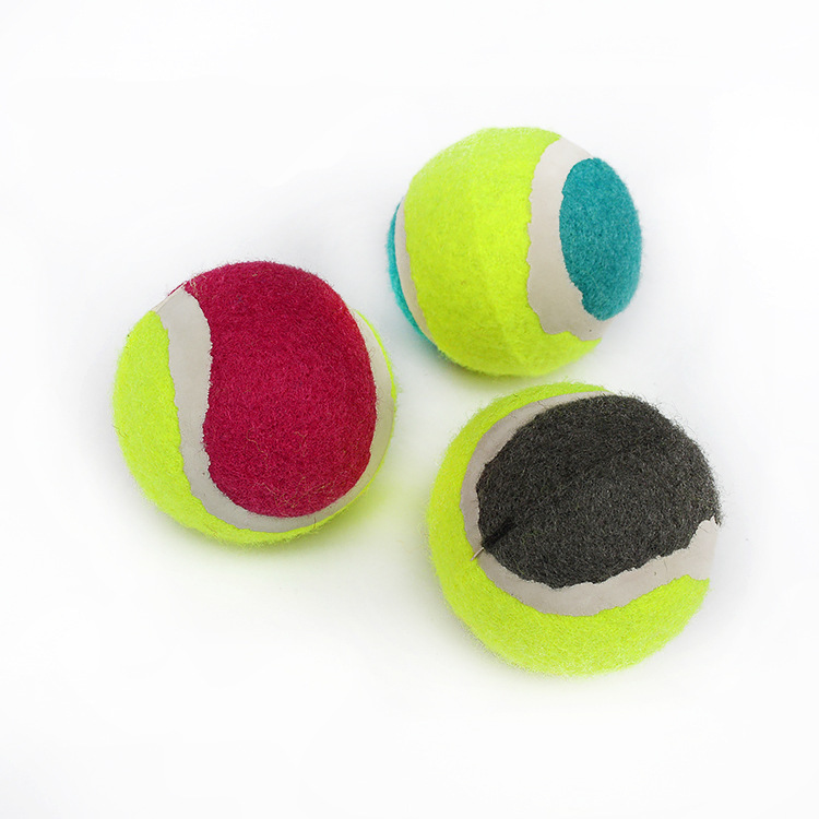 (2개) 애완 동물 테니스 장난감 2 색 비 탄성 테니스 훈련 던지는 장난감 테디 골든 리트리버 훈련 용품 도매