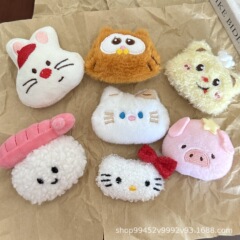小紅の本の爆発物のエビはおにぎりのdiyブローチを結んで髪を飾ります。
