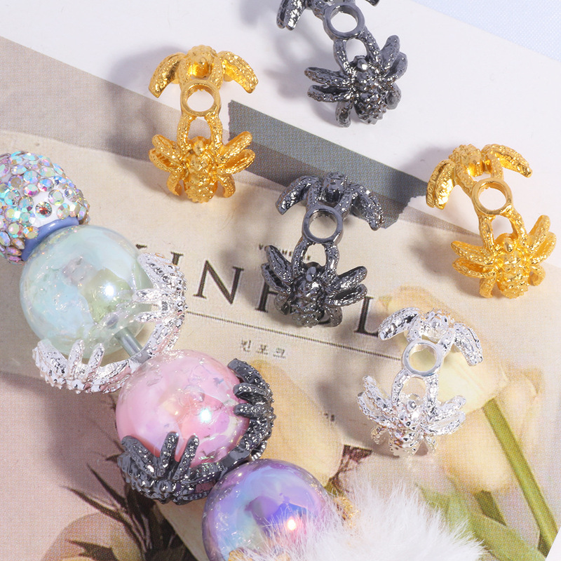 Cross-Border Amazon New Spider Flower Rhinestone Ball Straight-Hole Beads DIY Phone Chain Keychain Bag Chain Accessories Cross-Border Amazon New Spider Flower Rhinestone Ball Straight-Hole Beads DIY Phone Chain Keychain Bag Chain Accessories
