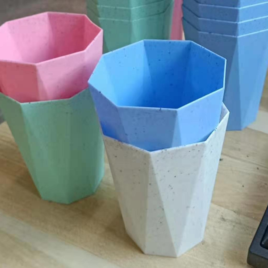 Creative Wheat Straw Rhombus Cup Plastic Cup Brushing Cup Mouthwash Cup Toothbrush Cup Home Supplies Gift Cup