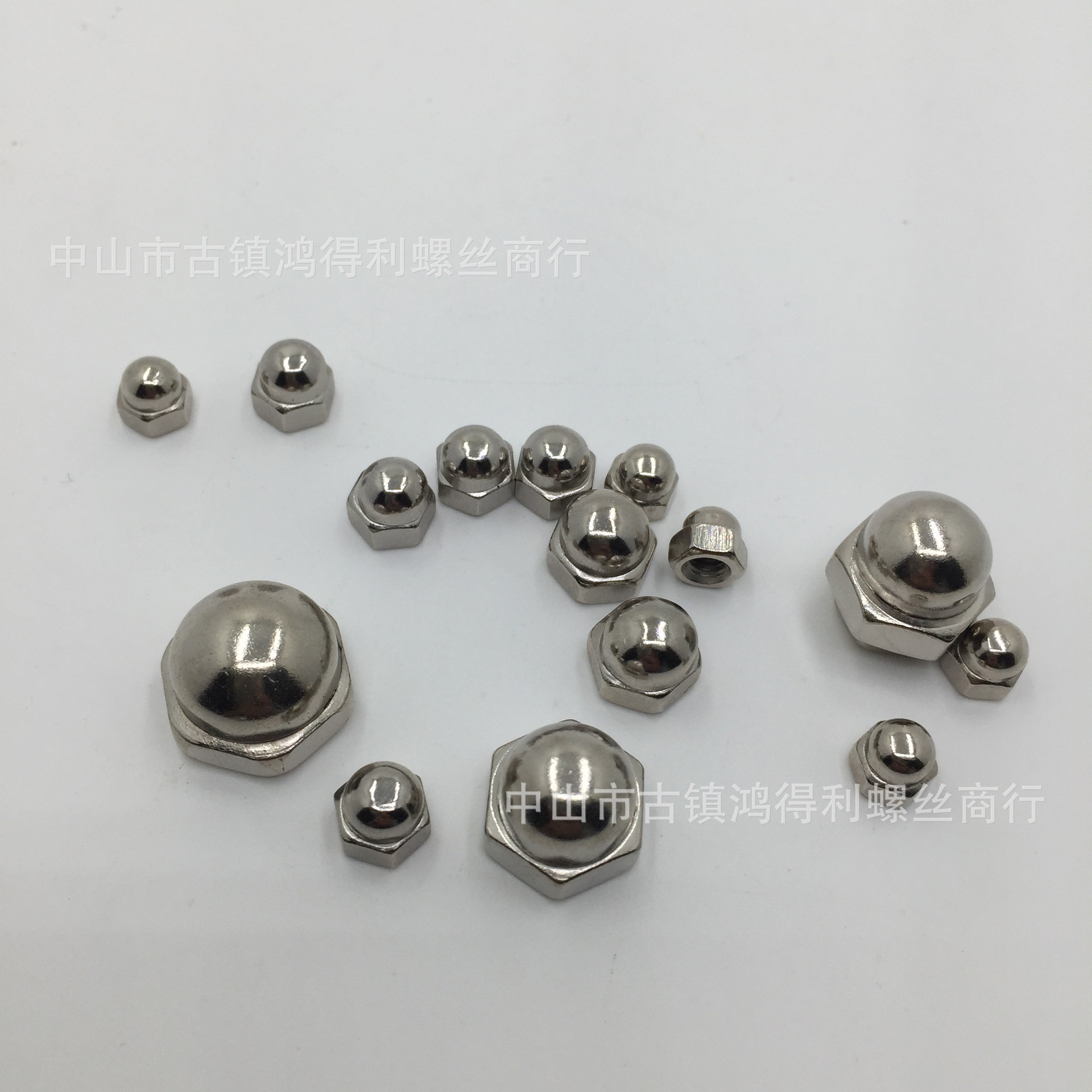 m3-10铁盖型螺母 不锈钢盖形螺帽 圆头盖母 六角螺丝装饰螺母镍色