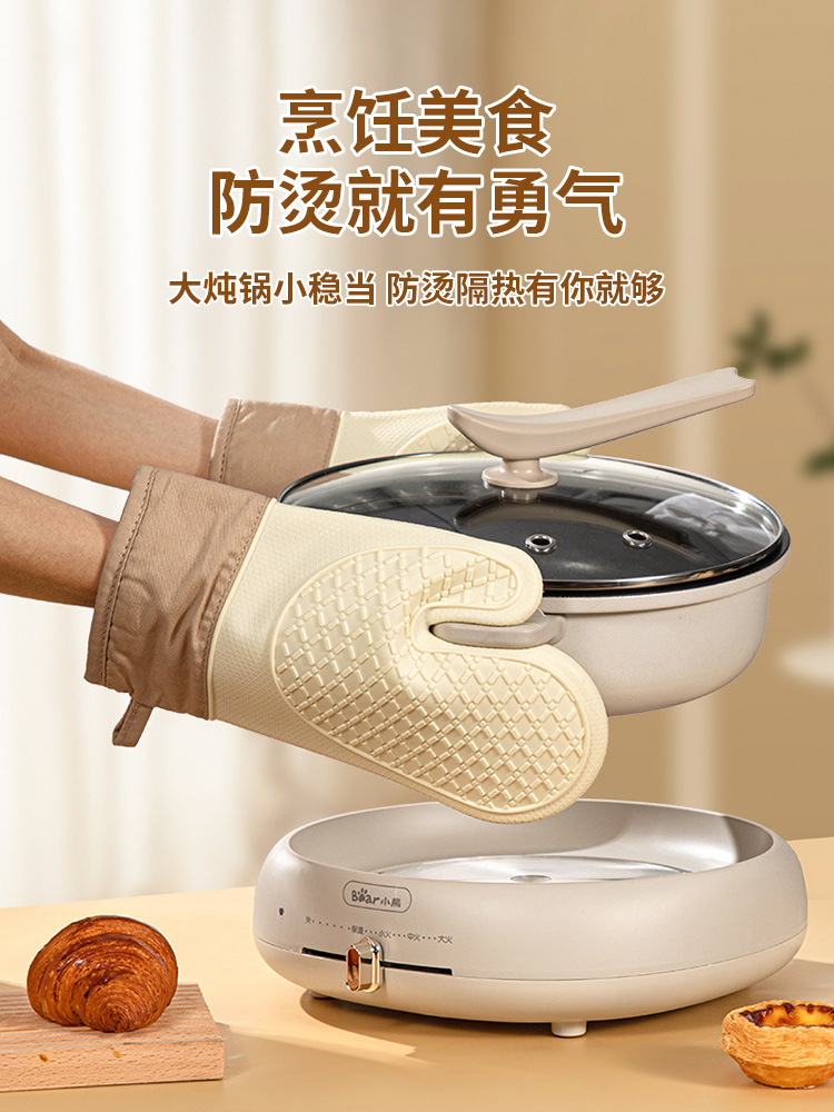 Nuevos guantes de aislamiento térmico y anti-escaldado Guantes de silicona engrosados para hornear en la cocina Guantes de horneado para horno microondas