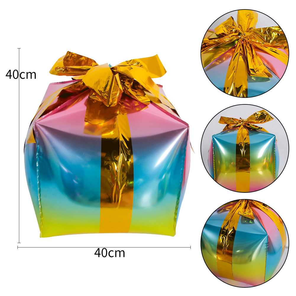 Caja de regalo de Navidad decoración de fiesta diseño de centro comercial Globo Caja de regalo de bola de seis lados de Navidad suministros de decoración de fiesta de Navidad