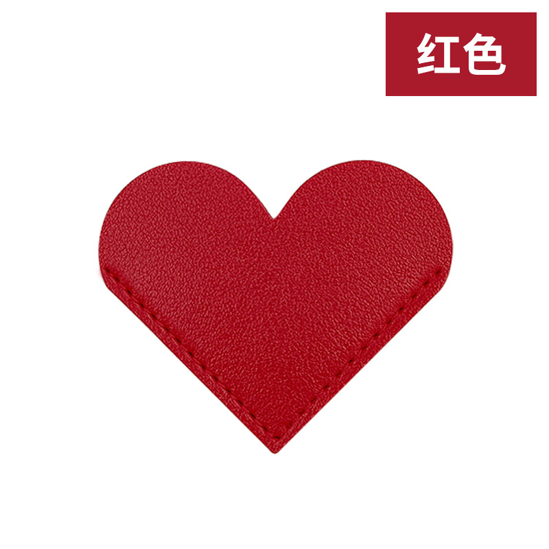 Cross-border en stock personalizable LOGO de cuero en forma de corazón marcador pegatinas amor marcador de cuero pu marcador pequeño lote al por mayor