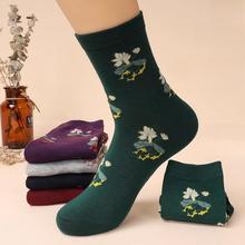 【5双装】妈妈袜子女春秋国风中筒袜中老年奶奶袜耐磨防臭四季女