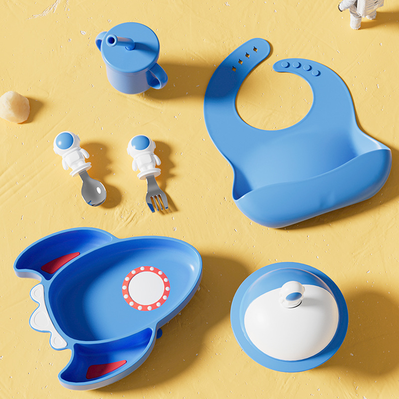 Yaqin Baby Gift Box One-Year-Old Souvenir Boy Baby Food Bowl Birthday Gift Space Kidsren's Tableware Set