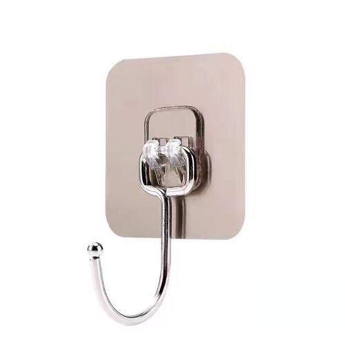 Hook and Hook, No Drilling Strong Acrylic Back Adhesive Kitchen Door Rear Bathroom Wall Transparent Invisible Large Hook
