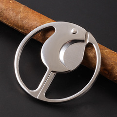 Cigar Scissors Dual-Blade Cigar Cutter Round Cigar Knife Portable Stainless Steel Cuban Cigar Tool CU7186