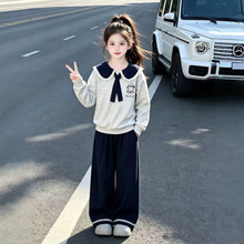 女童秋装学院风套装2026超火儿童韩系polo衫卫衣大童大童洋气穿搭