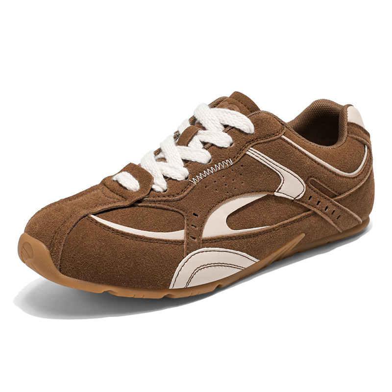 2025 primavera nuevo retro zapatos de entrenamiento alemanes, zapatos blancos de fondo plano, zapatos deportivos ligeros, zapatos casuales al por mayor