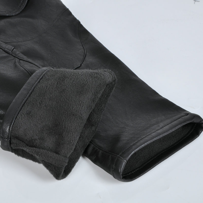 VOLERO motocicleta pantalones de montar invierno de los hombres forrado de lana caliente a prueba de viento impermeable motocicleta retro casual pantalones de cuero resistentes a la caída