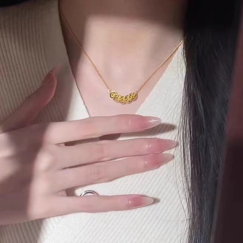 新款新中式超闪碎冰冰五帝币手链女高级轻奢小众设计项链手饰品|undefined