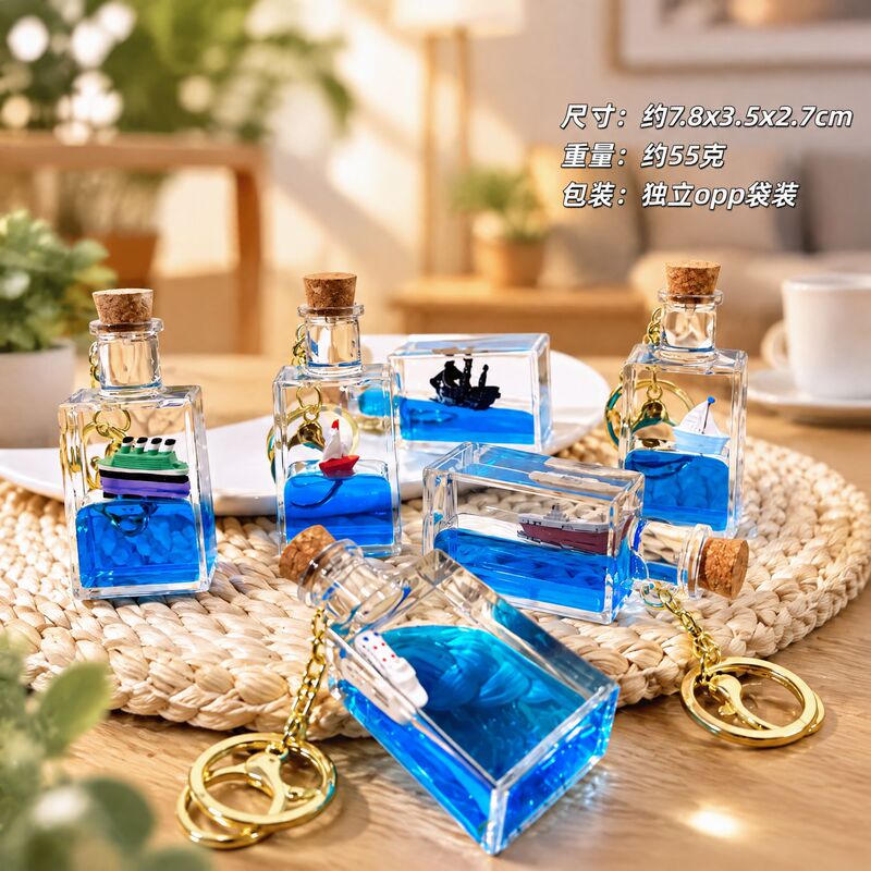 Mirror Oil-Filled Titanic Drift Bottle Keychain Aircraft Carrier Cruise Ship Bottle Keychain Couple Stress Relief Liquid Sand Mirror Oil-Filled Titanic Drift Bottle Keychain Aircraft Carrier Cruise Ship Bottle Keychain Couple Stress Relief Liquid Sand