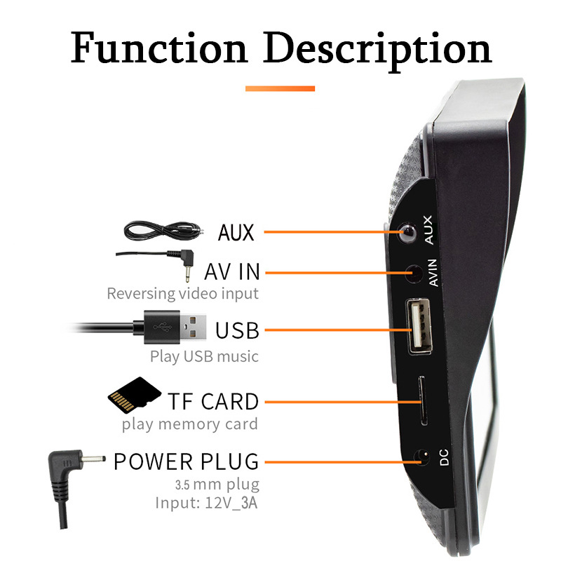 Cross-Border Export Car Smart Screen 7inch Universal Ips Portable Navigation Wireless Carplay Bluetooth Mp5 Car