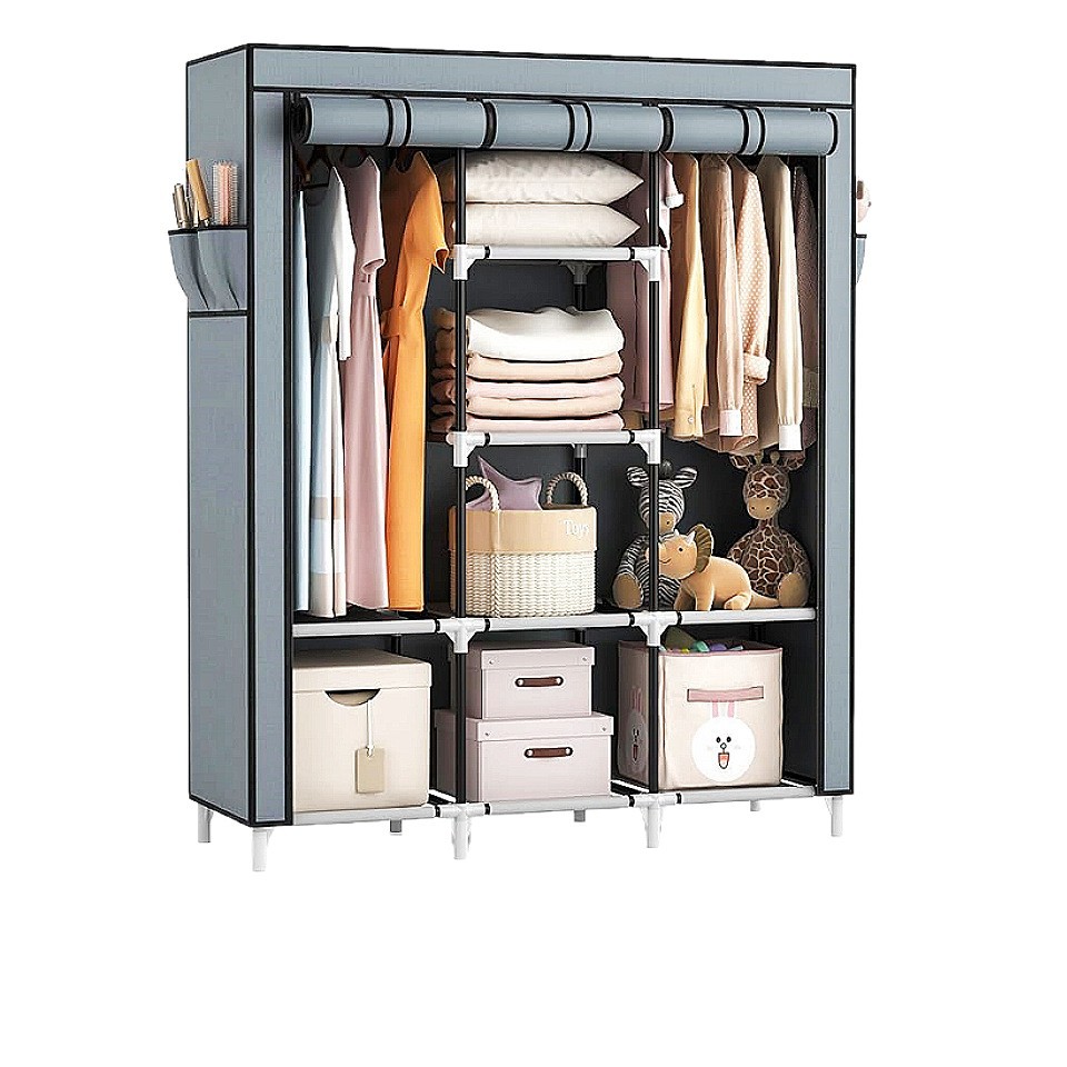 Armario de almacenamiento simple de comercio exterior alquiler de habitaciones armario plegable de piso doméstico gran espacio estante de armario de almacenamiento económico