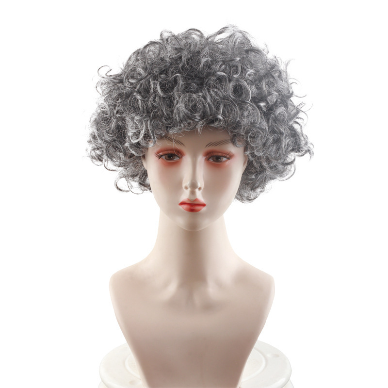 Amazon Grandma Wig Old Lady Grandma Wig Set Dress up Old Lady Wig Costume Performance Props