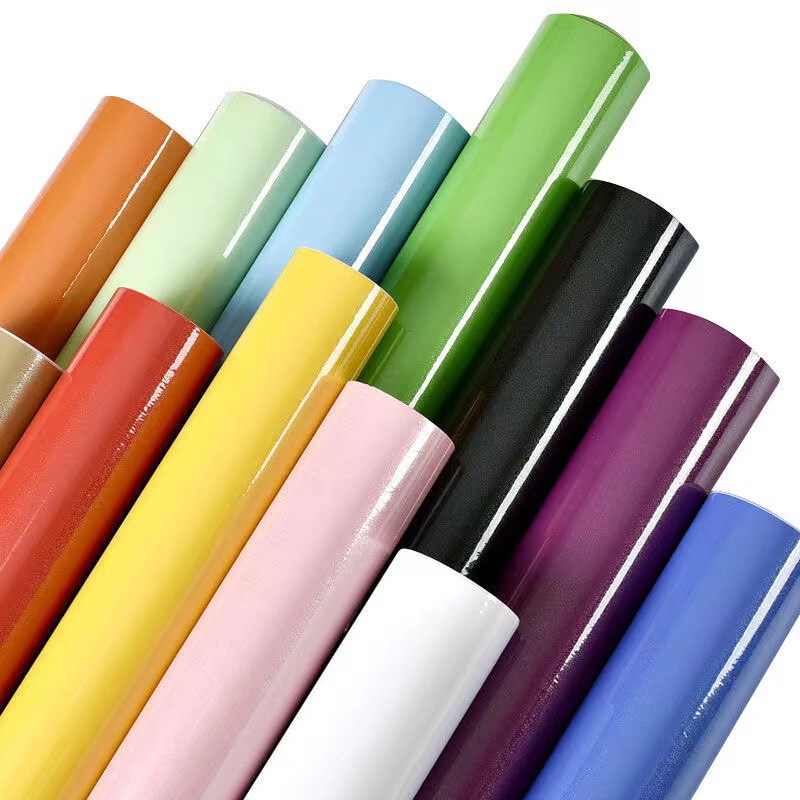 Cabinet Self-Paste Paper Furniture Renovation Waterproof Thickened Paint Wallpaper Pearlescent Room Wardrobe Solid Color pvc Wallpaper