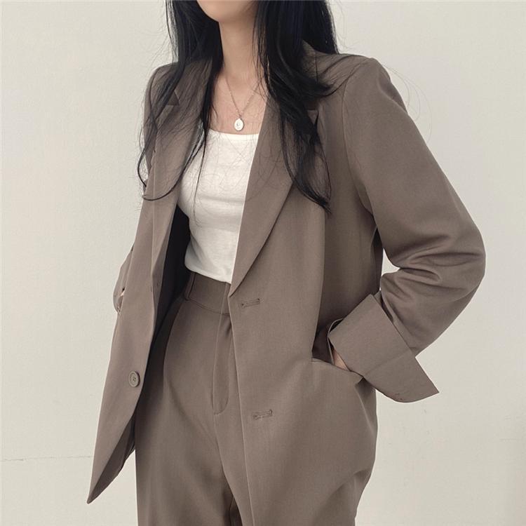 Sanlidadi Women's Casual Suit Jacket Loose Retro Fashionable Outerwear For Spring And Autumn_ecoleips.com