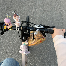网红小猪公路车骑行装饰车载摆件电动摩托车自行车风车装饰品跨境