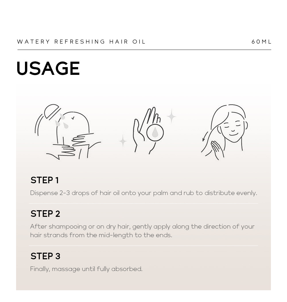 LAIKOU Watery Refreshing Hair Oil Water Refreshing hair essential oil 60ml in stock undefined