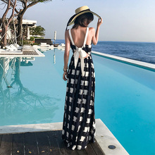 巴厘岛度假沙滩裙三亚海边仙气旅游衣服旅游拍照性感露背连衣裙夏