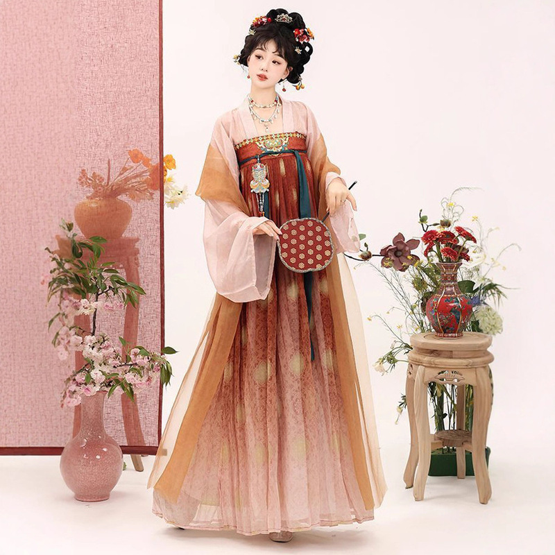 Original Han Dynasty Women's 2025 New Spring and Autum Tang Dynasty Restored Chest-Length Skirt Chinese Style Daily Suit with Shawl
