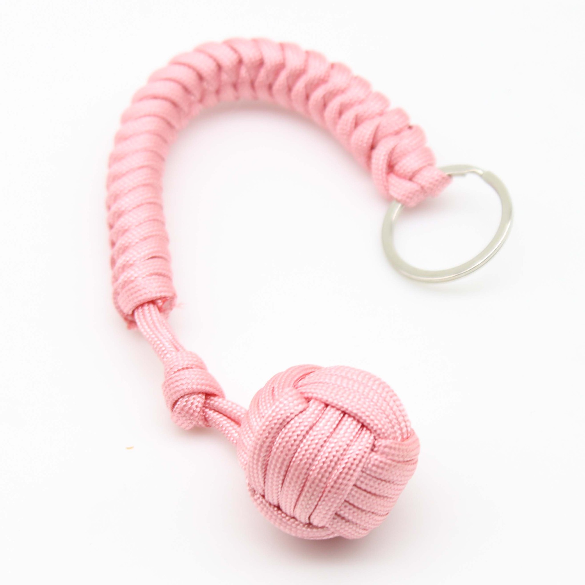 Paraguas cuerda tejida bola de acero serpiente nudo bola mono puño paraguas cuerda supervivencia al aire libre llavero paraguas cuerda colgante bola