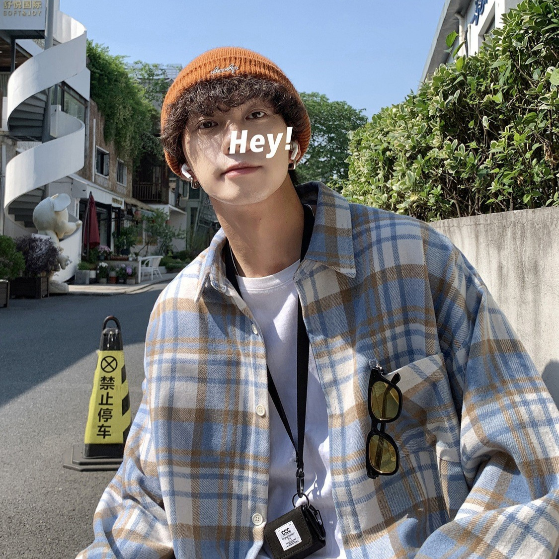 Camisa a cuadros de lana de alta gama de ropa de trabajo de la marca de moda Camisa de calle secundaria de manga larga suelta de estilo vintage para hombre