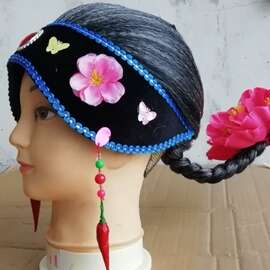 老婆头饰媒婆头套戏曲戏剧表演道具老太太古装假发演出道具用品