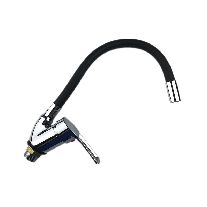 Grifo de cocina de agua mixta de tubo universal de color Lingote de tubo universal negro Grifo de lavabo de verduras frías y calientes Fábrica de comercio exterior