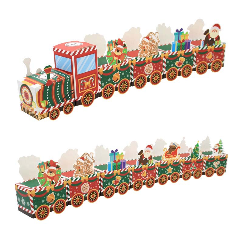クロスボーダー temu クリスマスカレンダーボックス新しいクリスマスアドベントカレンダー小さな電車キャンディーボックスギフト包装紙箱|undefined