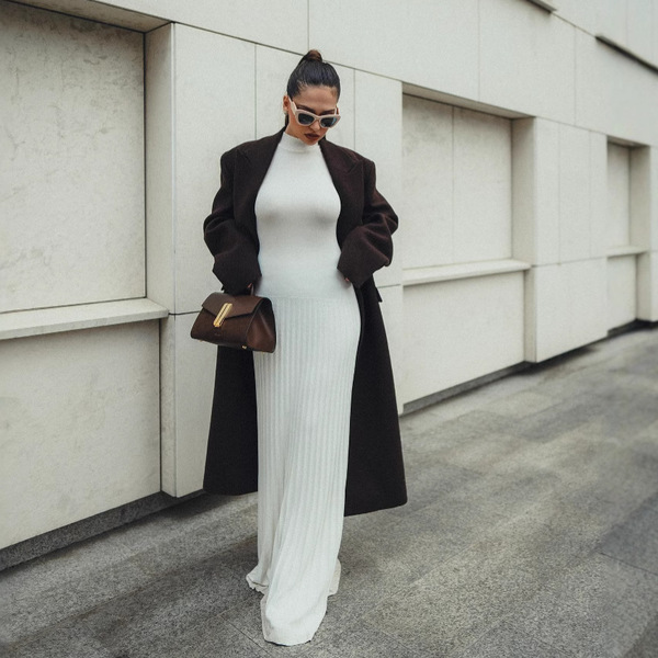 knitted solid color long skirt sleevless