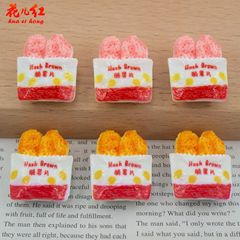 新款仿真脆薯小食盒 diy奶油胶树脂配件发饰发夹挂件手机壳冰箱贴