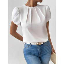 A 90041 Ruffled Collar Short Sleeve Shirt ���~߅�ۯB�I�r��