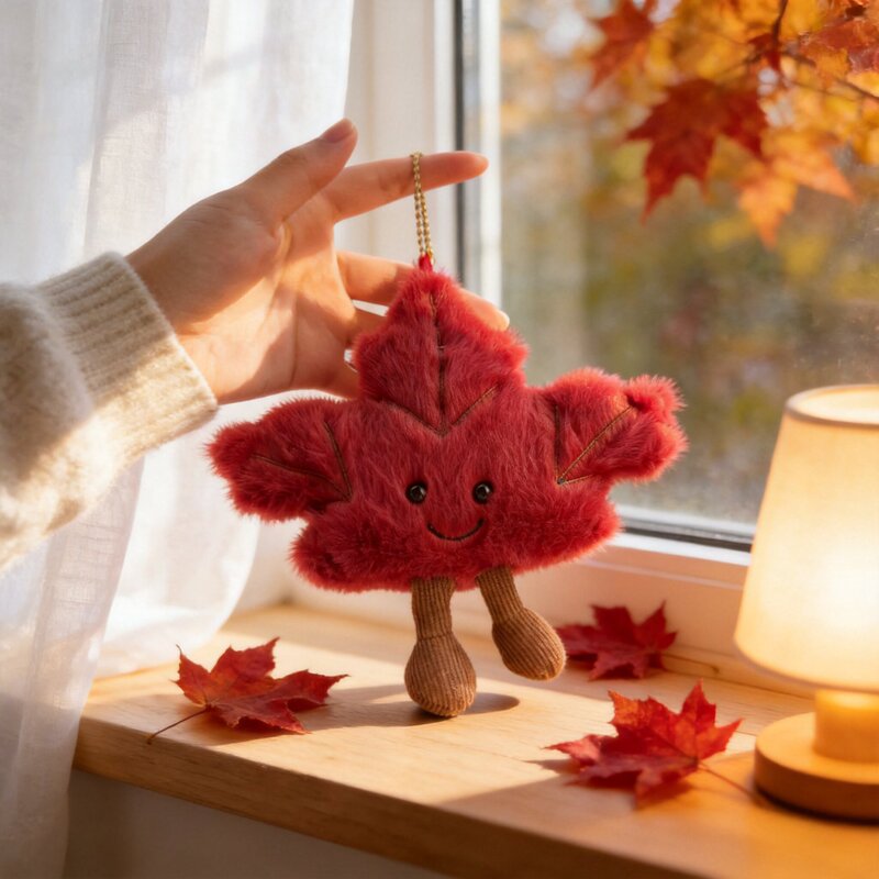New Jellycat Alternative Canadian Maple Leaf Plush Pendant Jc Imitation Snowflake Doll Toy Ornament
