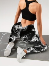 N 92351 Seams Smiley Tie Dye Yoga Pants Ц����Ⱦ�٤��