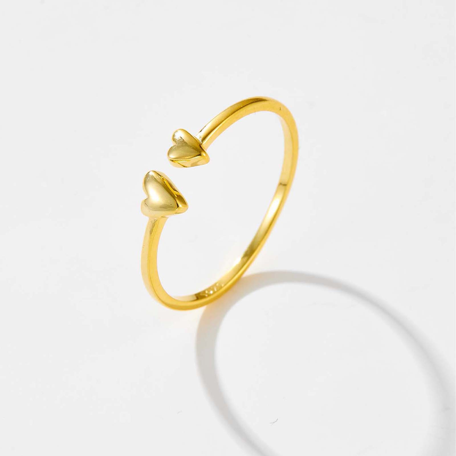 Argent Sterling 925 Forme De Cœur Anneau Ouvert display picture 4