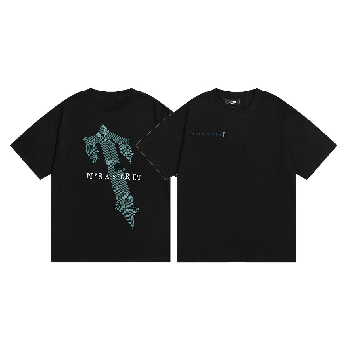 2023春夏新款潮牌大字母T印花宽松圆领高街男女款批