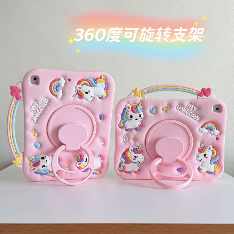 Cute cartoon little unicorn design, suitable for iPad Air 7 protective case, Apple tablet Pro 11, 2025 anti-drop case