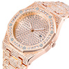 Fashionable quartz watch hip-hop style, suitable for import, diamond encrusted, European style