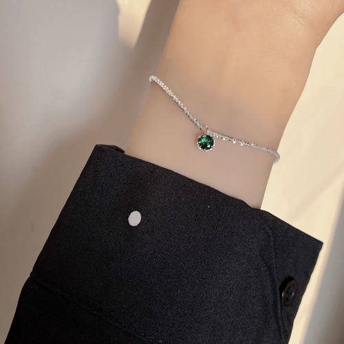 Korean INS niche 925 sterling silver bracelet moon splashing galaxy colorful zircon super flash temperament sparkling bracelet for women