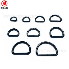 电泳黑色烤漆铁线方扣圆圈拉芯扣针通扣D扣旦扣箱包配件跨境热销