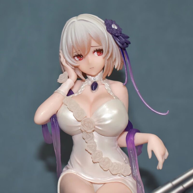 アズールレーン 美少女シリウス ピュアホワイトローズver.顔変更座り姿勢ドレスフィギュアオーナメントモデル|undefined