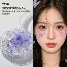 脸上贴饰品化妆钻贴脸儿童眼妆亮钻泪钻珍珠蝴蝶舞台妆演唱会脸贴