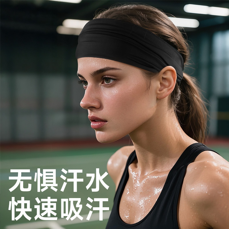 クロスボーダースポーツヘッドバンド、吸汗性スポーツヘッドバンド、ヨガ制汗ヘッドスカーフ、男性と女性のランニング汗防止、高弾性と通気性|undefined