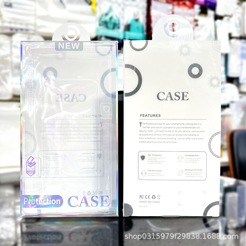 Caja de caja de teléfono celular, caja de plástico de película de teléfono celular, caja de cartón de embalaje al por mayor, caja digital de PVC de teléfono celular