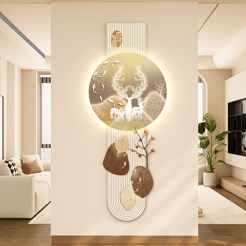 New LED Light-emitting Hallway Hanging Painting Corridor Aisle Decorative Painting TV Background Wall Painting Home High-level Sense Mural